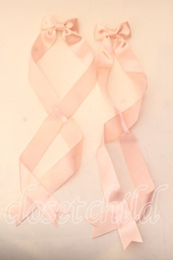 画像1: LOTUS ribbon / ツインテールリボンバレッタ  ピンク O-25-12-26-066-EL-ZA-IG-OS (1)