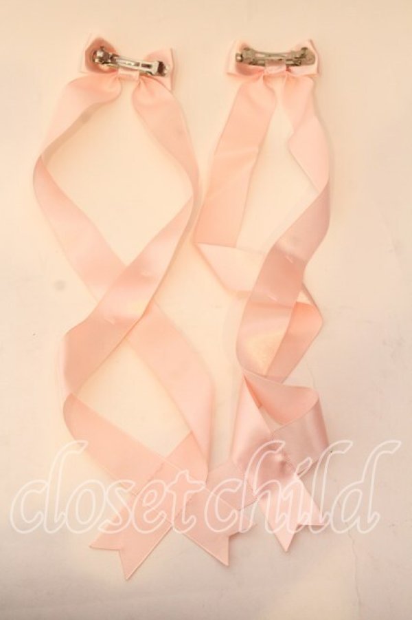 画像2: LOTUS ribbon / ツインテールリボンバレッタ  ピンク O-25-12-26-066-EL-ZA-IG-OS (2)