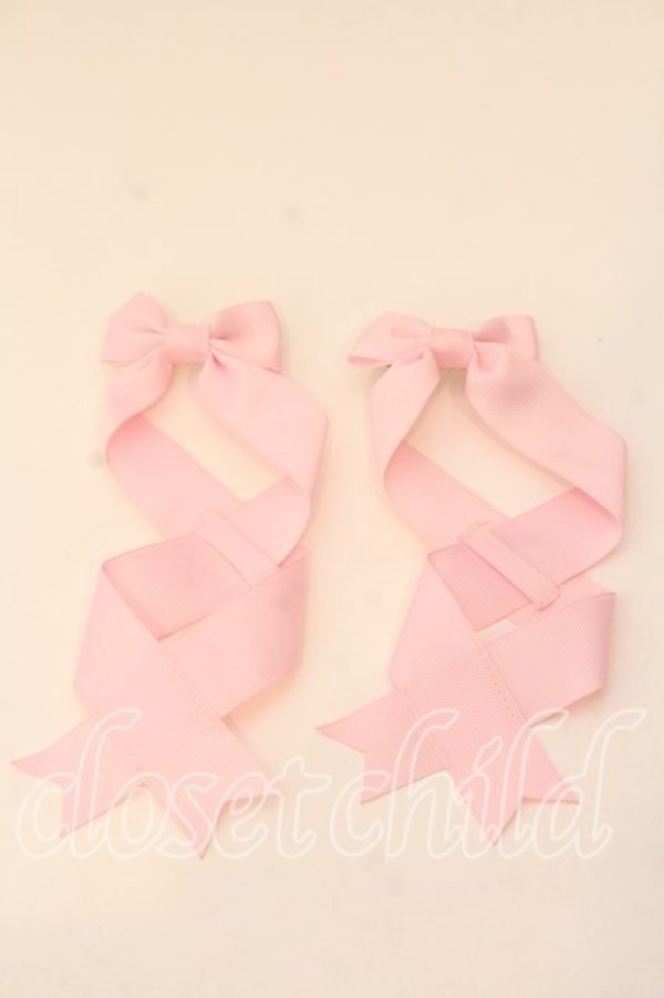 画像1: LOTUS ribbon / ツインテールリボンバレッタ  ピンクグログラン O-25-12-26-068-EL-ZA-IG-OS (1)