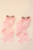 画像2: LOTUS ribbon / ツインテールリボンバレッタ  ピンクグログラン O-25-12-26-068-EL-ZA-IG-OS (2)
