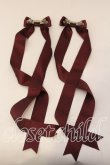 画像2: LOTUS ribbon / ツインテールリボンバレッタ  ワイン O-25-12-26-070-EL-ZA-IG-OS (2)