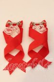 画像2: LOTUS ribbon / ツインテールリボンバレッタ  アカ×ジャボ風 O-25-12-26-073-EL-ZA-IG-OS (2)