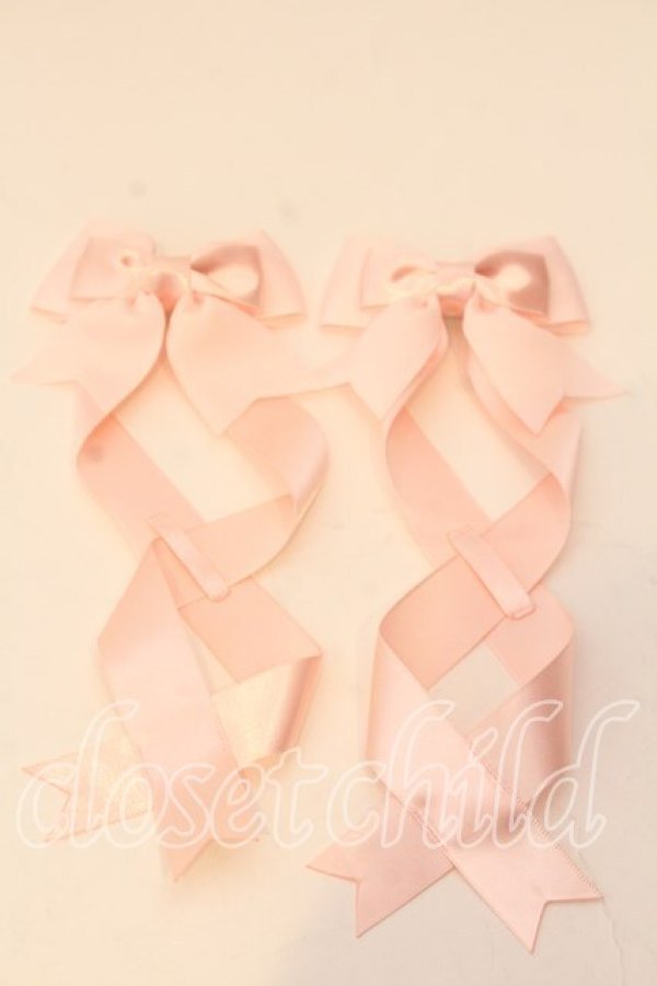 画像1: LOTUS ribbon / ツインテールリボンバレッタ  ピンク グログラン×サテン O-25-12-26-076-EL-ZA-IG-OS (1)