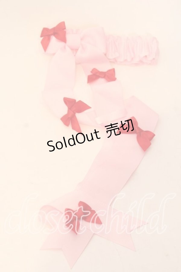 画像1: LOTUS ribbon / リボン ガーターリング  ピンク×アカ O-25-12-26-086-EL-AC-IG-ZT0110C (1)