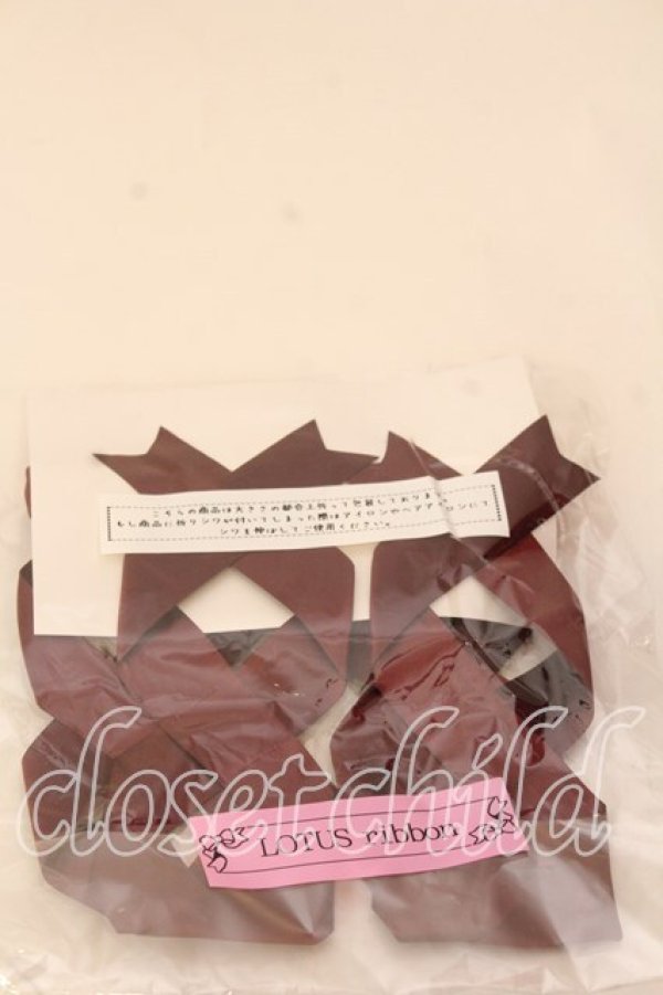画像2: LOTUS ribbon / ツインテールリボンバレッタ  ワイン×ハートチャーム O-25-12-26-089-EL-ZA-IG-OS (2)