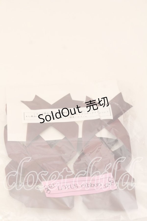 画像2: LOTUS ribbon / ツインテールリボンバレッタ  ワイン×ハートチャーム O-25-12-26-089-EL-ZA-IG-ZT432-F004 (2)