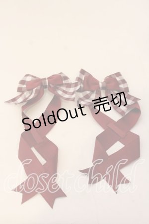 画像: LOTUS ribbon / ツインテールリボンバレッタ  ワイングログラン×ギンガム O-25-12-26-091-EL-ZA-IG-OS