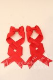 画像1: LOTUS ribbon / ツインテールリボンバレッタ  アカ O-25-12-26-092-EL-ZA-IG-OS (1)