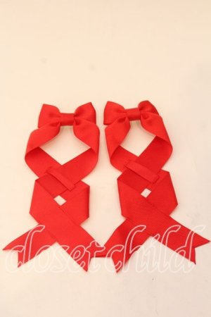 画像: LOTUS ribbon / ツインテールリボンバレッタ  アカ O-25-12-26-092-EL-ZA-IG-OS