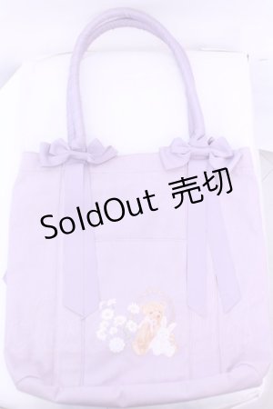 画像: m petit by misako / ラビットベアプリントトートバッグ  ラベンダー O-25-12-26-1046-LO-BG-OW-ZT308