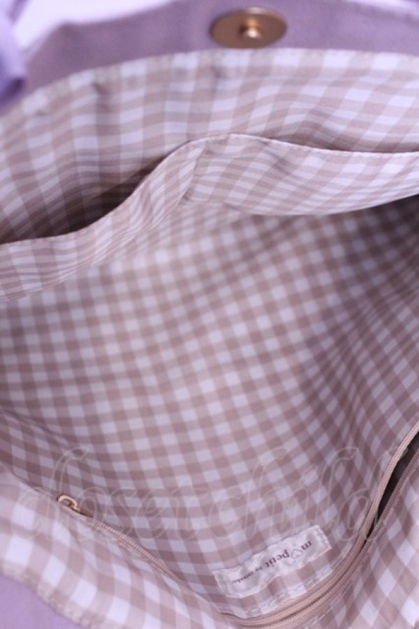 画像4: m petit by misako / ラビットベアプリントトートバッグ  ラベンダー O-25-12-26-1046-LO-BG-OW-OS (4)