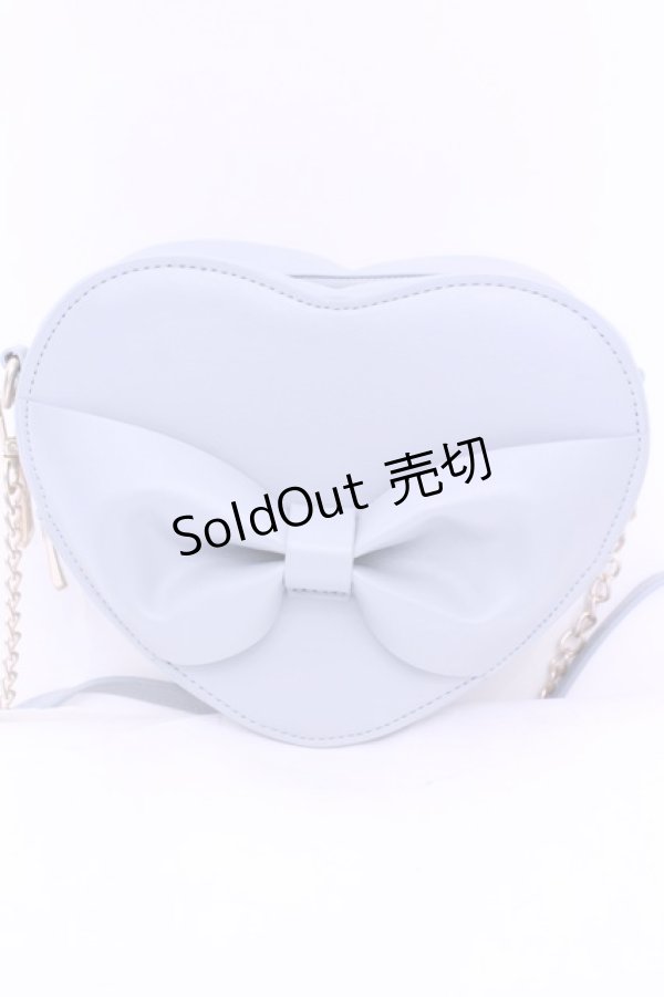 画像1: m petit by misako / ハートポシェット  サックス O-25-12-26-1050-0-BG-OW-ZT346 (1)