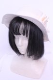画像1: m petit by misako / TT*AMPLリボンカンカン帽 57.5ｃｍ アイボリー O-25-12-26-1006-LO-AC-OW-OS (1)
