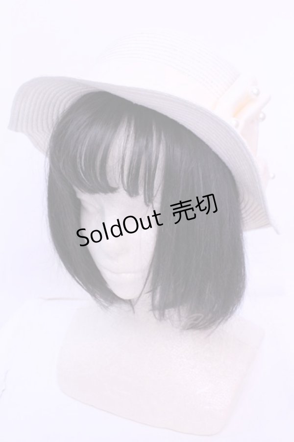 画像1: m petit by misako / TT*AMPLリボンカンカン帽 57.5ｃｍ アイボリー O-25-12-26-1006-LO-AC-OW-ZT087 (1)