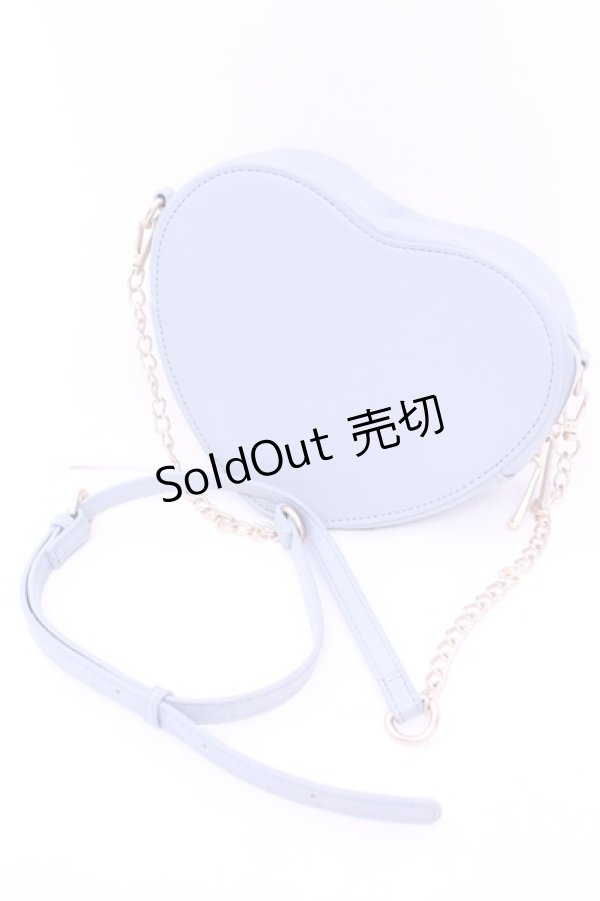 画像2: m petit by misako / ハートポシェット  サックス O-25-12-26-1050-0-BG-OW-ZT346 (2)