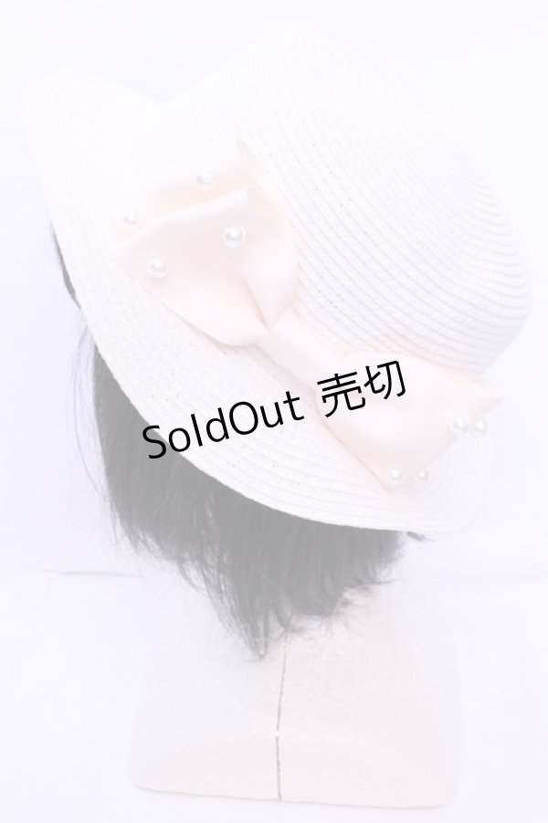 画像2: m petit by misako / TT*AMPLリボンカンカン帽 57.5ｃｍ アイボリー O-25-12-26-1006-LO-AC-OW-ZT087 (2)