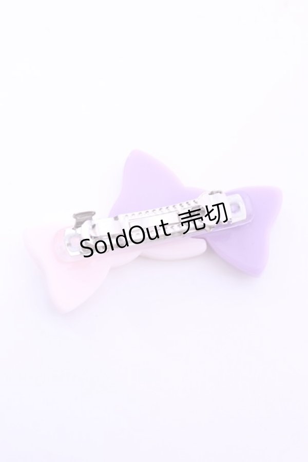 画像2: MILK / ダブルリボンバレッタ  パープル×ピンク O-25-12-26-1069-ML-AC-OW-OS (2)