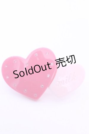 画像: MILK / ダブルハートバレッタ  ピンク×濃ピンク O-25-12-26-1072-ML-AC-OW-ZT485-F001