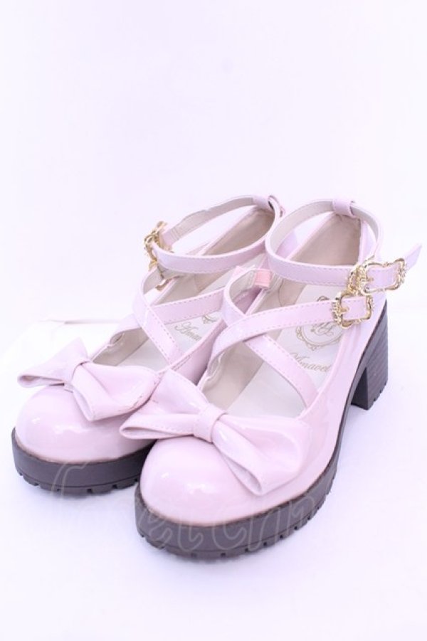 画像1: Amavel / Present Ribbonエナメルパンプス S ピンク O-25-12-26-1079-CA-SH-OW-OS (1)