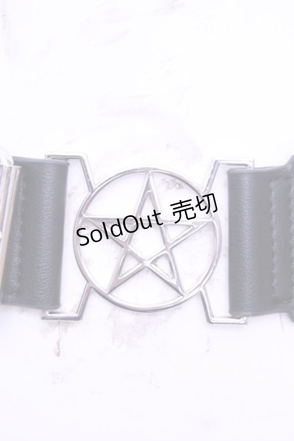 画像2: KILL STAR / ペンタグラムスタッズベルト  ブラックｘシルバー O-25-12-26-1001-SL-ZA-YM-ZT487 (2)