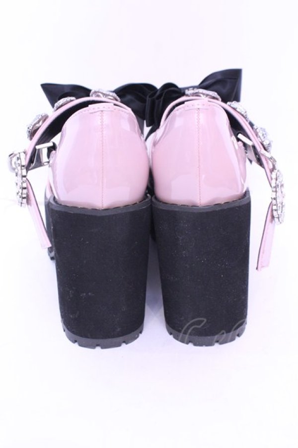 画像3: DearMyLove / キラキラビジューリボン厚底ローファー 23.0ｃｍ ピンク O-25-12-26-1081-EL-SH-OW-OS (3)