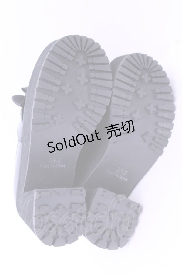 画像4: DearMyLove / ビジューリボン厚底ローファー 23.0ｃｍ クロ O-25-12-26-1083-EL-SH-OW-OS (4)