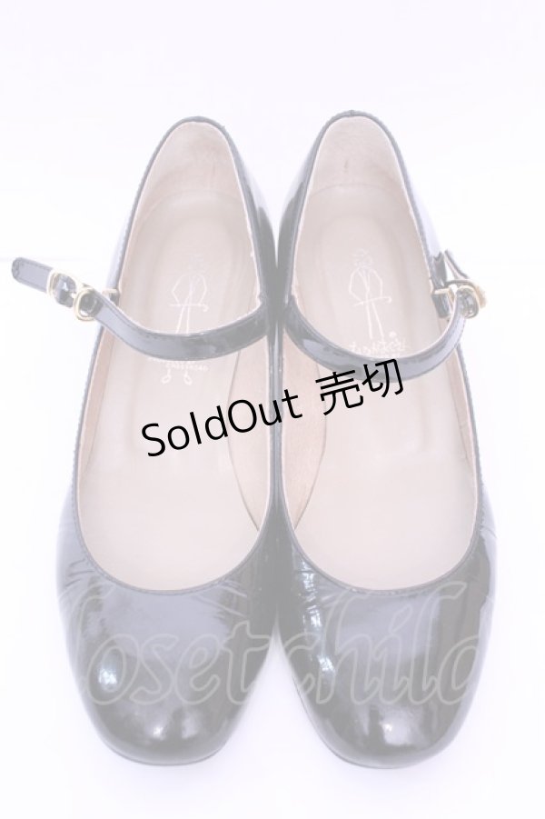 画像2: あしながおじさん / エナメルパンプス 23.5ｃｍ クロ O-25-12-26-1011-PU-SH-OW-ZT088 (2)