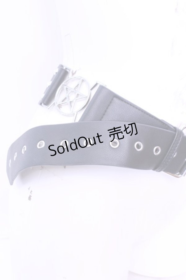 画像3: KILL STAR / ペンタグラムスタッズベルト  ブラックｘシルバー O-25-12-26-1001-SL-ZA-YM-ZT487 (3)