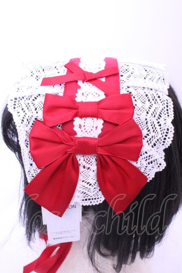 画像2: axes femme kawaii / トーションレースヘッドドレス  オフ×アカ O-25-12-26-1013-AX-AC-IG-OS (2)