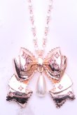 画像1: axes femme kawaii / リボンネックレス  ピンクゴールド O-25-12-26-1002-AX-AC-IG-OS (1)