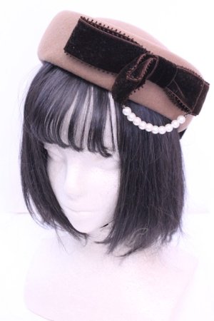 画像: ALICE and the PIRATES / パールリボントーク帽  ブラウン系 O-25-12-26-1018-PA-AC-IG-OS