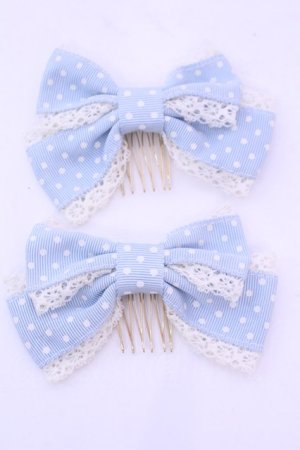 画像: Innocent World / 水玉リボンコーム  サックス O-25-12-26-1032-IW-AC-IG-OS