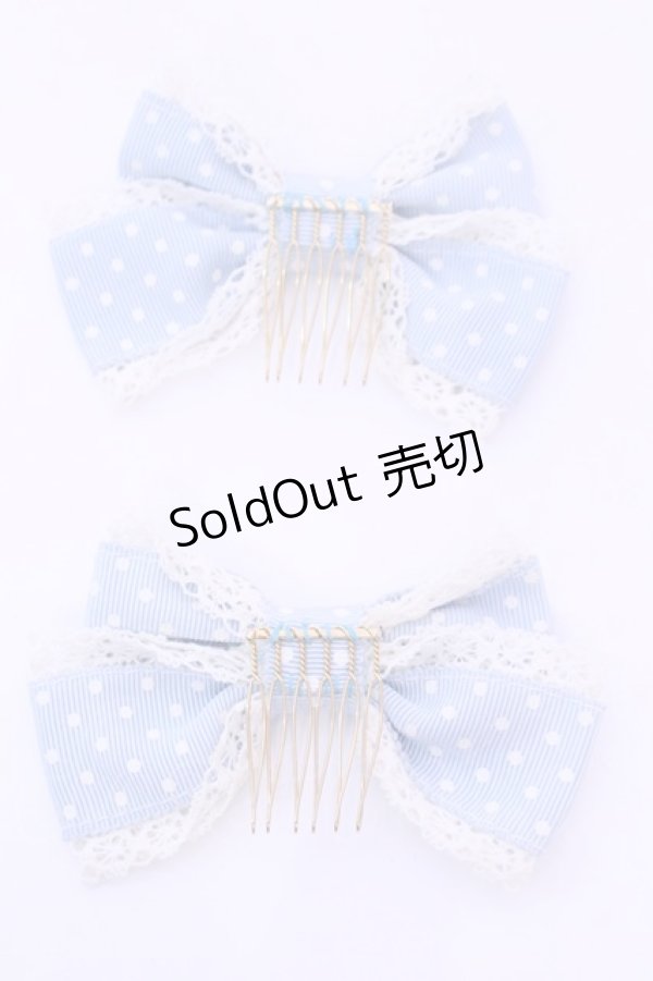 画像2: Innocent World / 水玉リボンコーム  サックス O-25-12-26-1032-IW-AC-IG-ZT0104R (2)