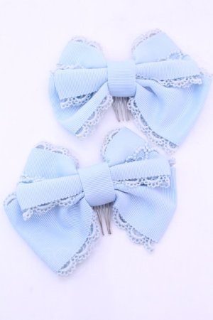 画像: Angelic Pretty / 両山ハートレースコーム  サックス O-25-12-26-1034-AP-AC-IG-OS