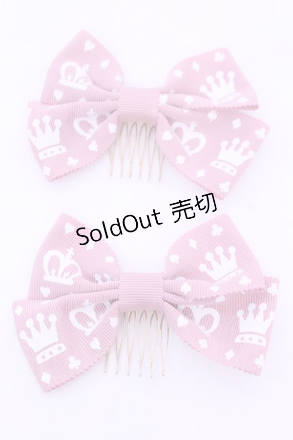 画像1: Innocent World / 王冠リボンコーム  ピンク O-25-12-26-1035-IW-AC-IG-OS (1)