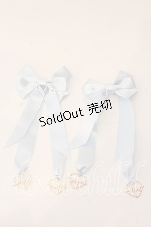 画像1: melonDOLL / ドキドキメーターりぼんバレッタ  サックス O-25-12-26-028-LO-AC-IG-OS (1)