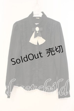 画像: axes femme / カメオタイ付きブラウス M クロ O-25-12-29-037-AX-BL-OW-OS