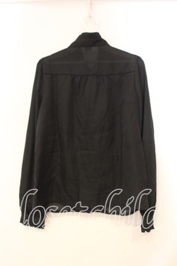 画像2: axes femme / カメオタイ付きブラウス M クロ O-25-12-29-037-AX-BL-OW-OS (2)