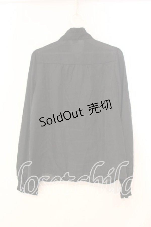 画像2: axes femme / カメオタイ付きブラウス M クロ O-25-12-29-037-AX-BL-OW-OS (2)