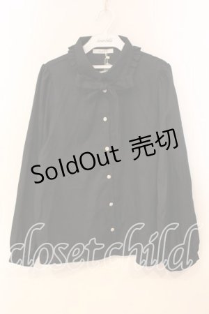 画像: mouth valley / タイ付きブラウス M クロ O-25-12-29-042-0-BL-OW-OS