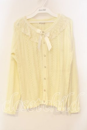 画像: axes femme / フリルレースニットカーディガン F キナリ O-25-12-29-045-AX-TO-OW-OS