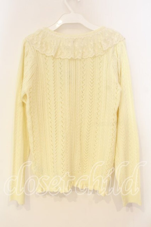 画像3: axes femme / フリルレースニットカーディガン F キナリ O-25-12-29-045-AX-TO-OW-OS (3)