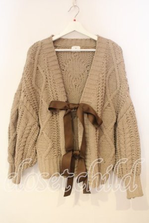 画像: merry jenny / ざくざくリボンニットカーディガン F ブラウン O-25-12-29-048-LO-TO-OW-OS