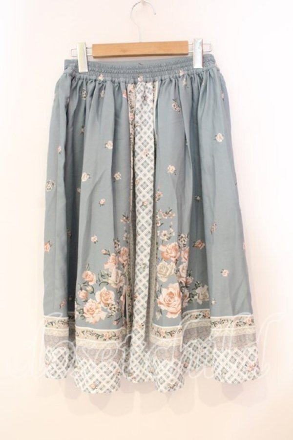 画像2: axes femme / バラスカーフ柄スカート M グリーン O-25-12-29-049-AX-SK-OW-OS (2)