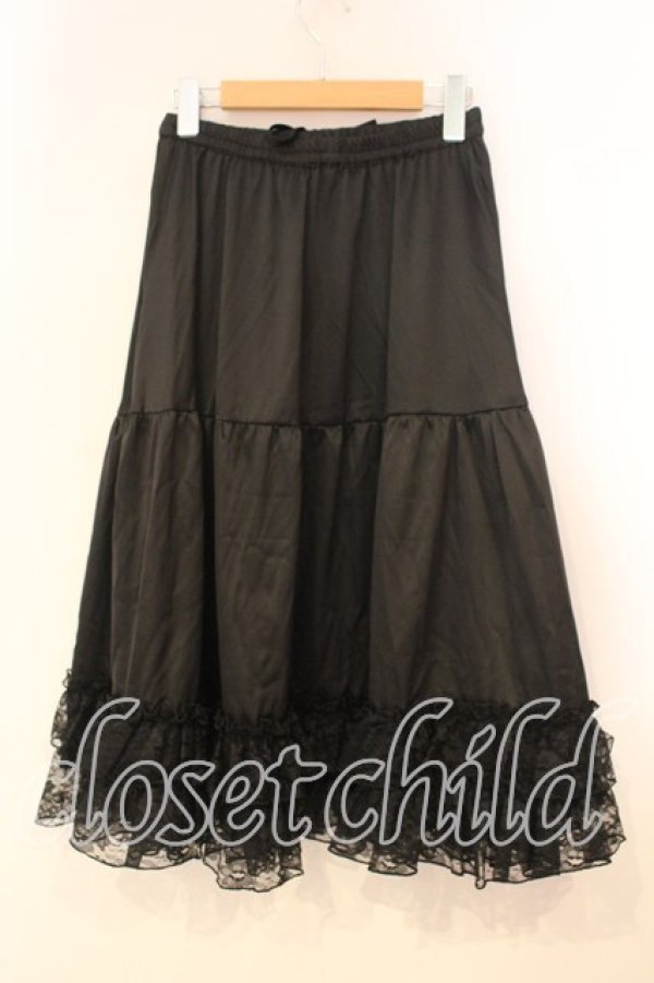画像3: axes femme kawaii / レースフリルミディペチスカート M クロ O-25-12-29-051-AX-SK-OW-OS (3)