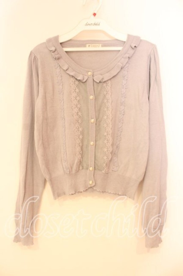画像1: axes femme / レースデザインニットカーデ M グレー O-25-12-29-052-AX-TO-OW-OS (1)