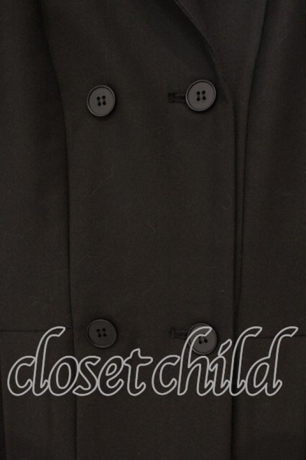 画像2: LISTEN FLAVOR / トレンチ風プリーツジャケット  ブラック O-25-12-29-054-PU-JA-OW-OS (2)