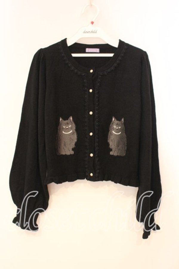 画像1: axes femme kawaii / 猫会ニットカーデ M クロ O-25-12-29-057-AX-TO-OW-OS (1)