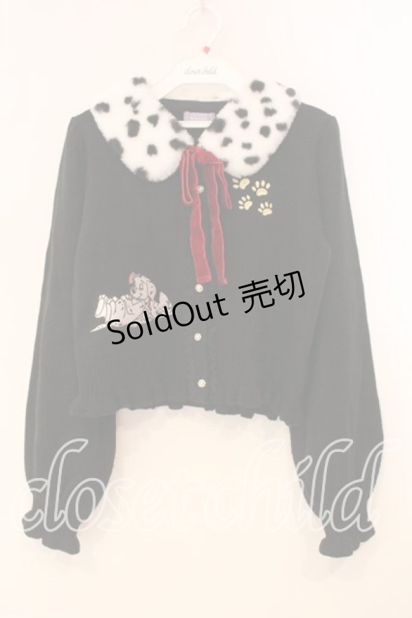 画像1: axes femme Kawaii / 101匹わんちゃんカーデ M クロ O-25-12-29-058-AX-TO-OW-OS (1)