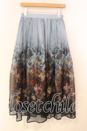 画像: axes femme NOSTALGIE / ミスティローズ柄スカート  サックス O-25-12-29-063-AX-SK-IG-OS